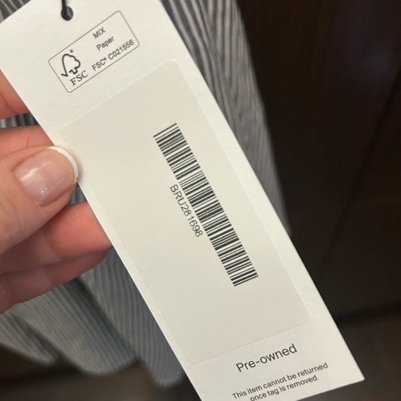 Brunello Cucinelli striped cotton top with neck bow - Picture 4 of 5